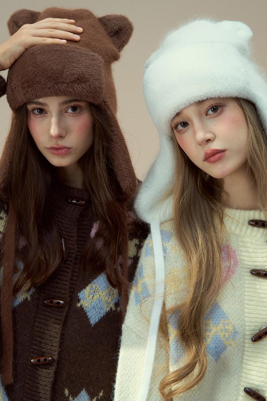 Plush Rabbit Fur Winter Hat