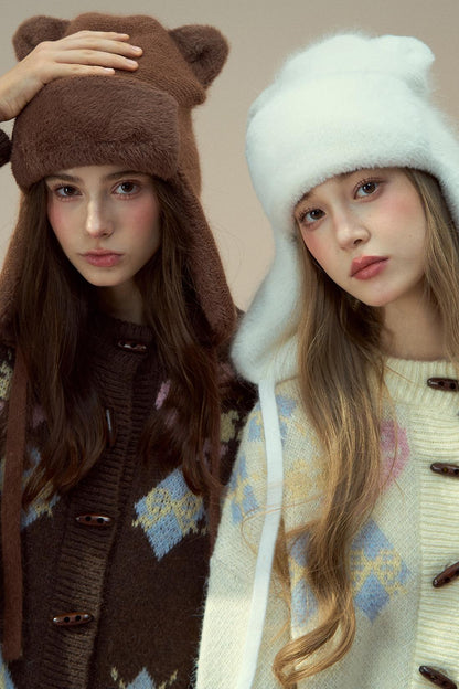 Plush Rabbit Fur Winter Hat