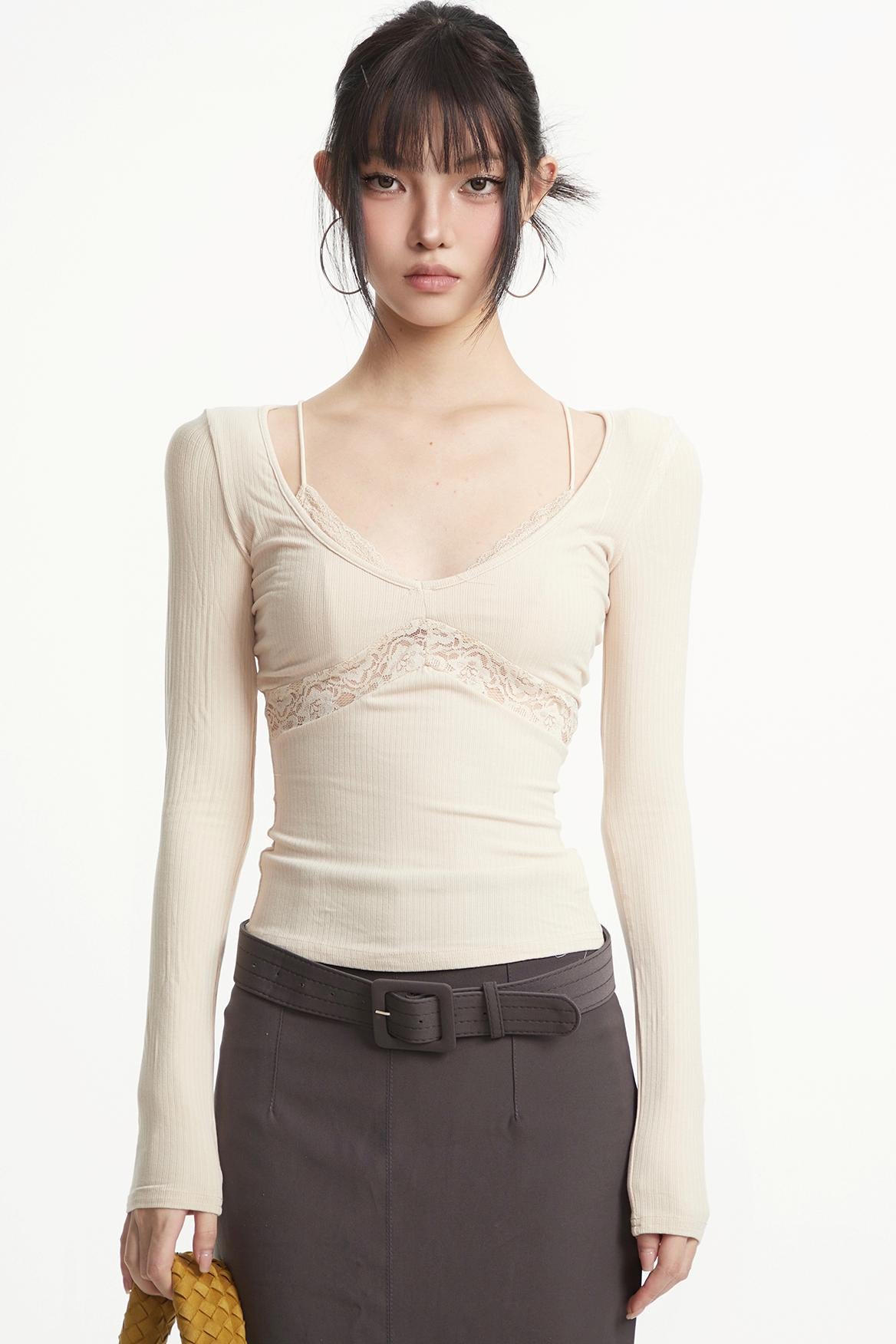 Retro Gray Two-Piece Top