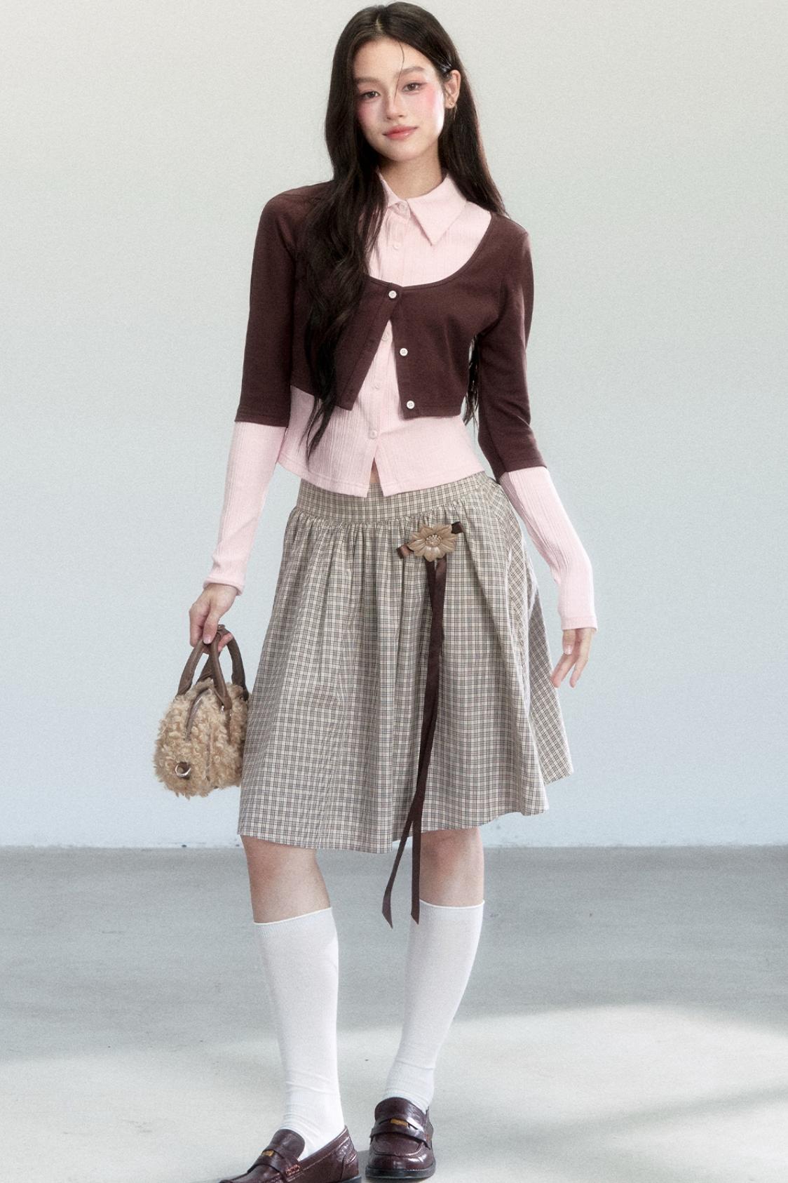Butterfly Dream Cotton Knitwear Skirt Set-Up