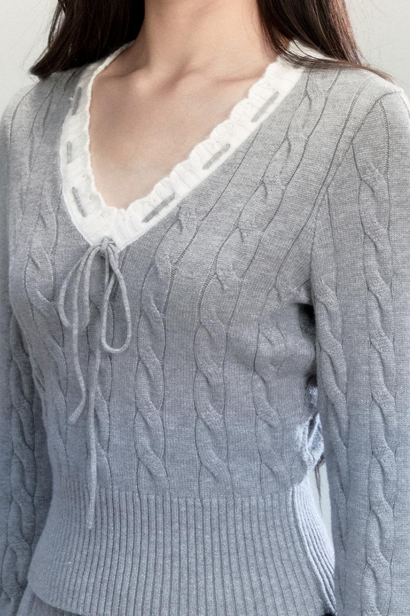 Warm Poetry Retro Waist Sweater Skirt Set-Up