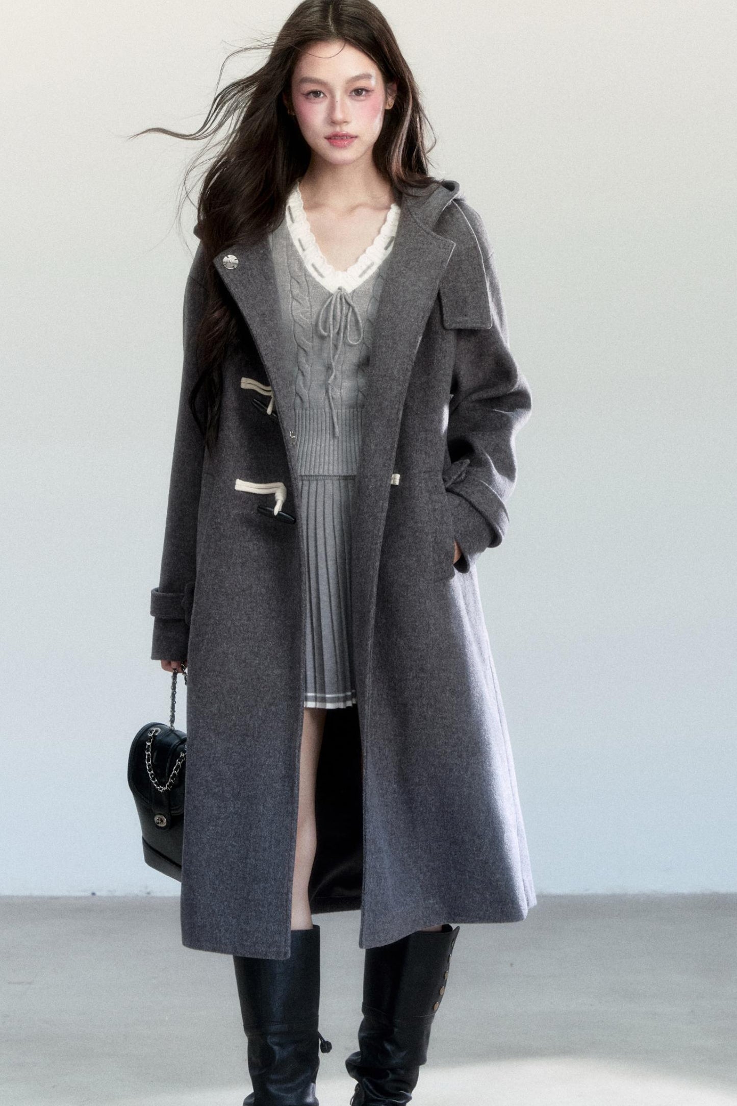 Warm Poetry Retro Waist Sweater Skirt Set-Up