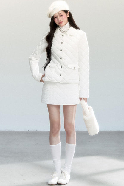 Classic Diamond Plaid Cotton Suit Coat Set-Up