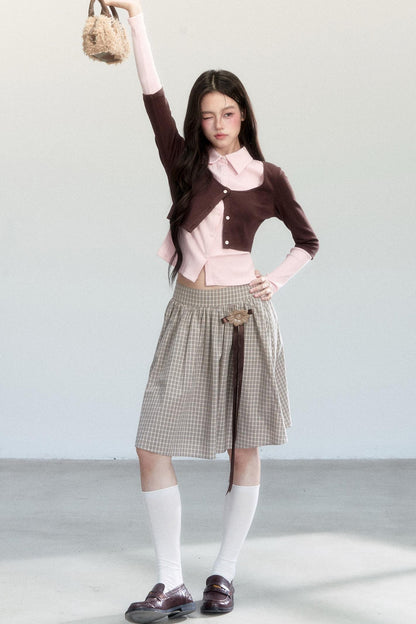 Butterfly Dream Cotton Knitwear Skirt Set-Up