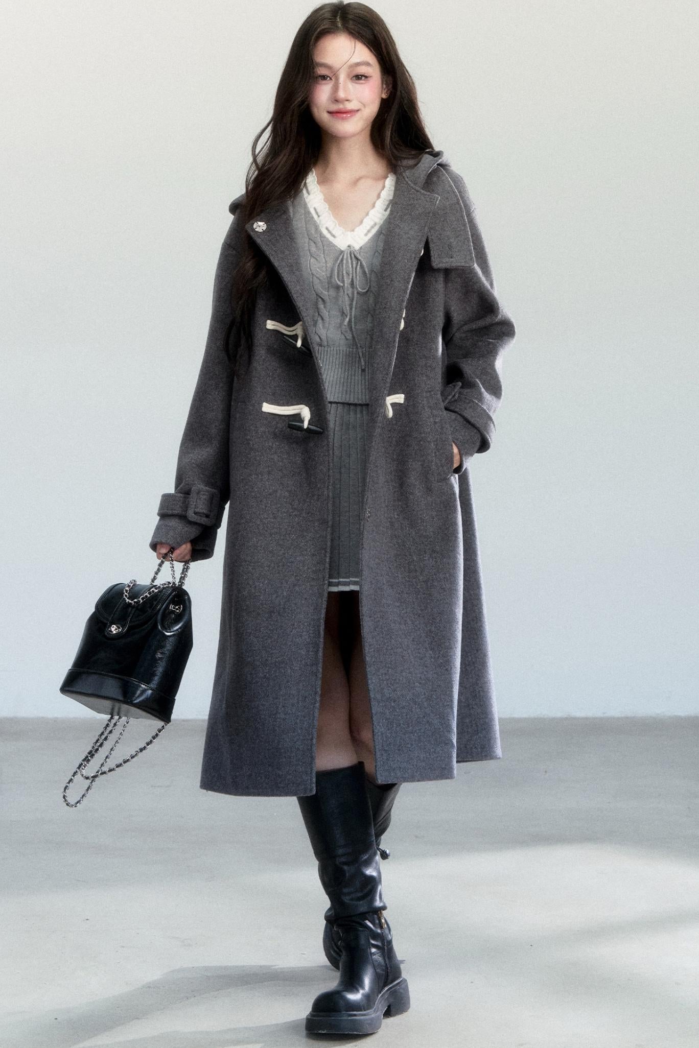 Warm Poetry Retro Waist Sweater Skirt Set-Up