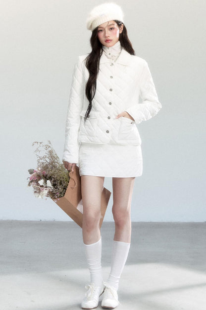 Classic Diamond Plaid Cotton Suit Coat Set-Up