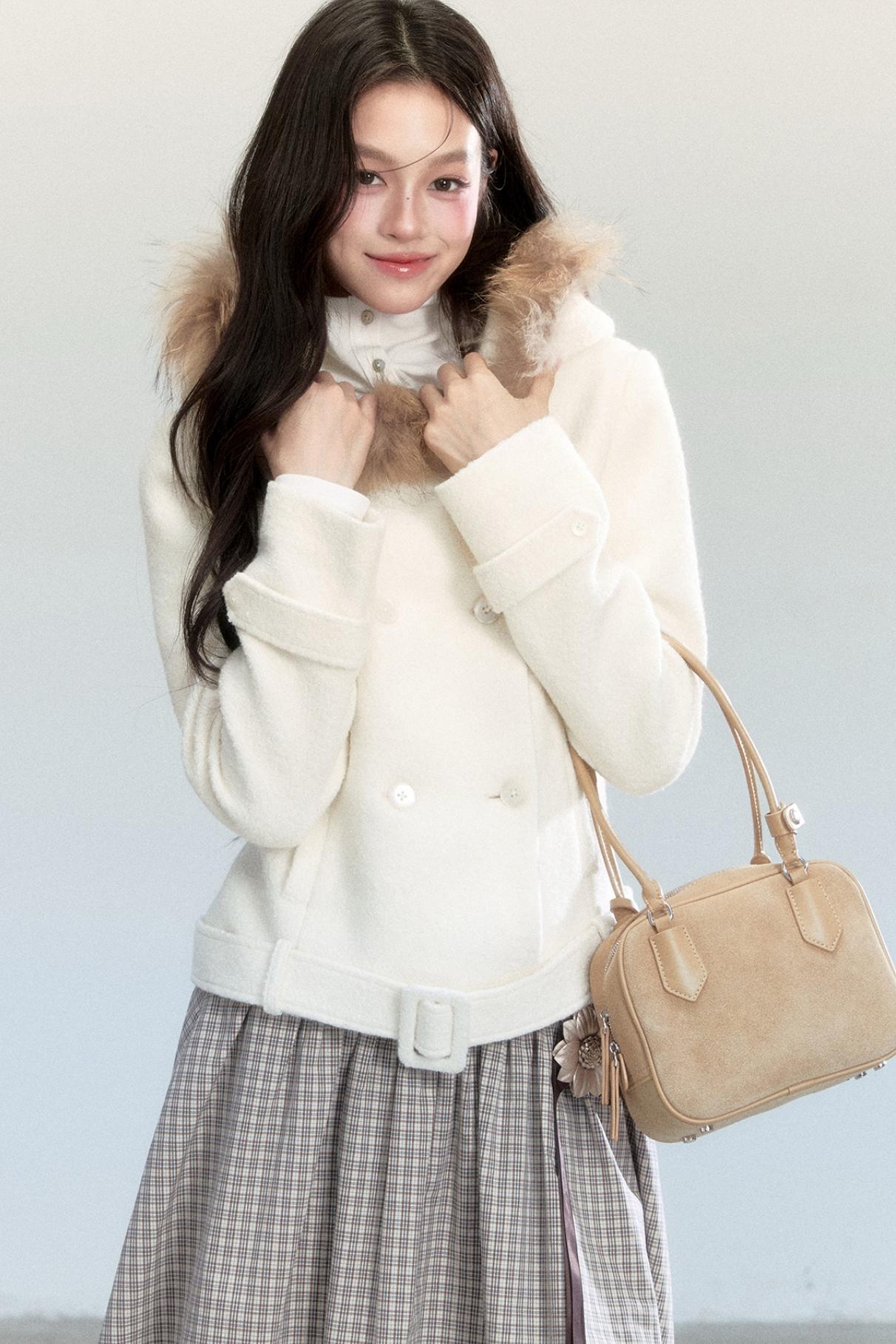 Beige Tweed Coat
