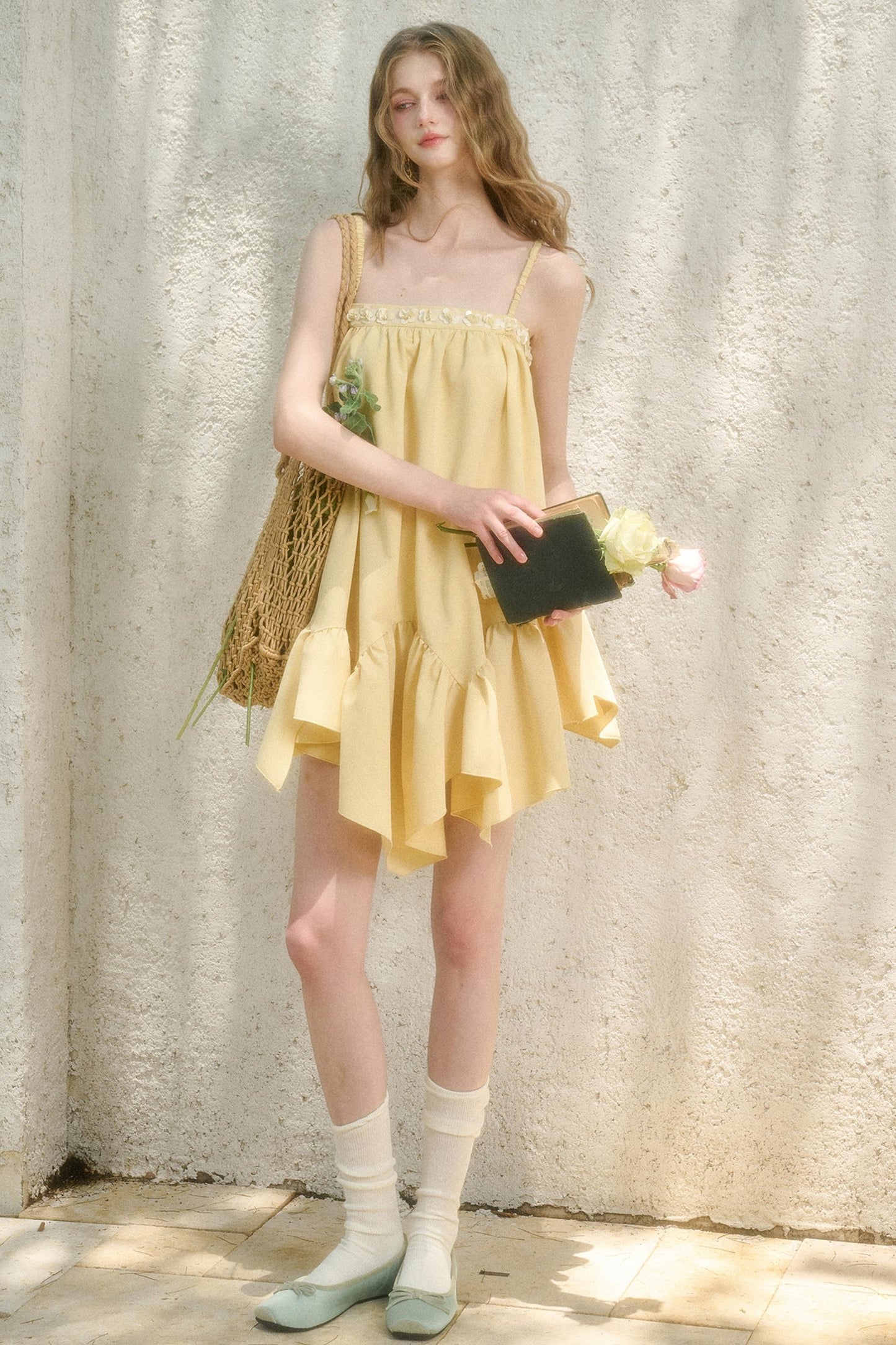 Lemon Breeze Halter Dress