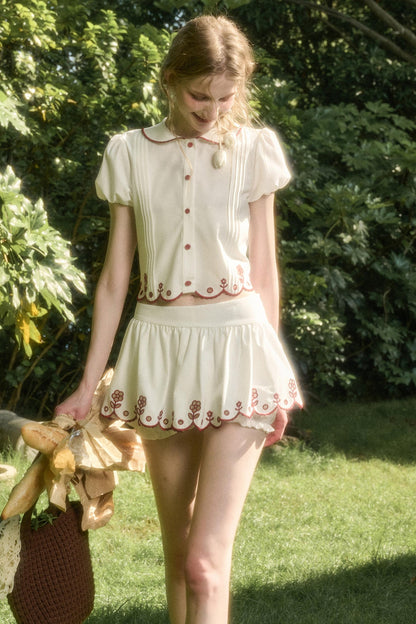 White Berry Lace Skirt Set-Up