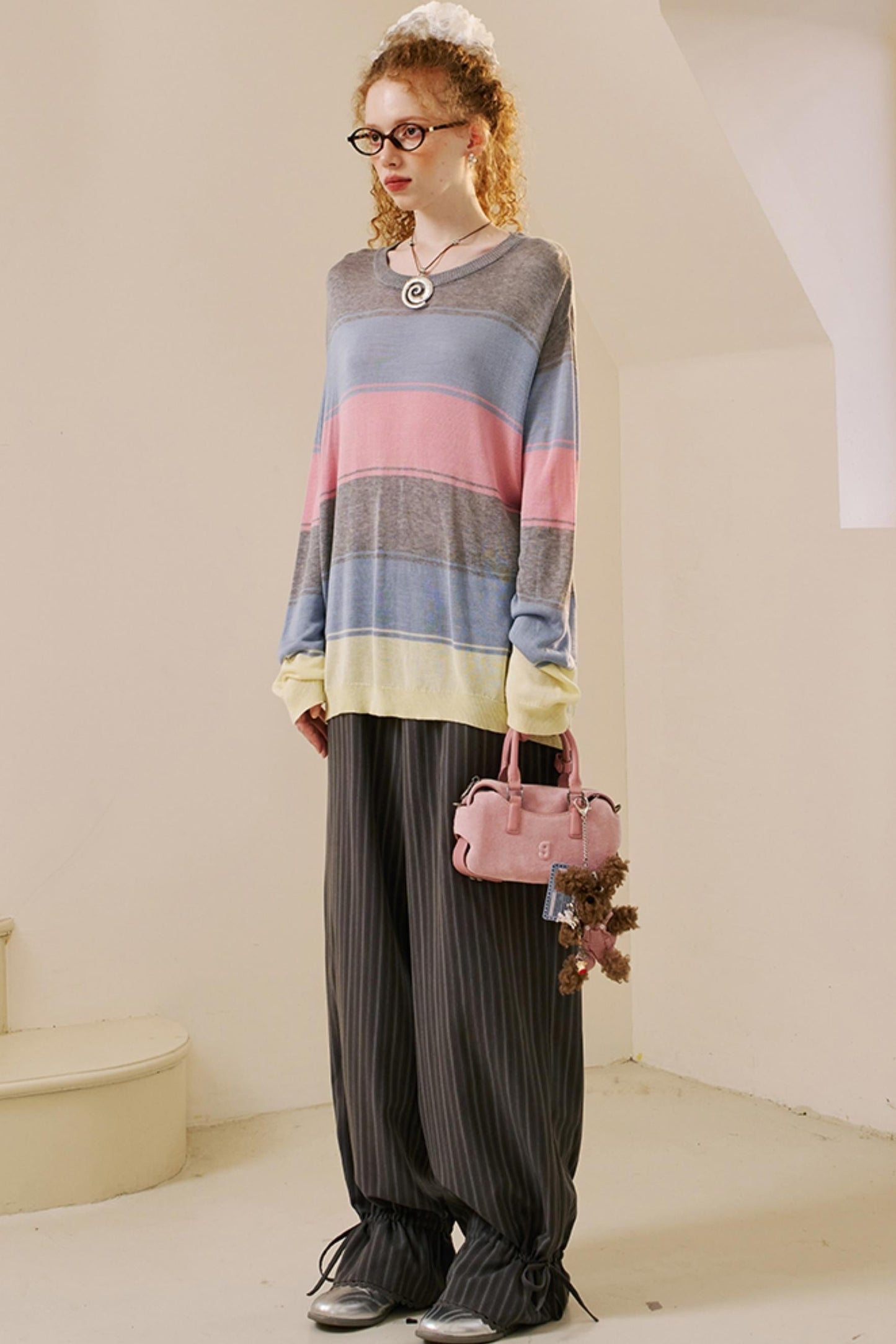 Striped Color Block Knit Top