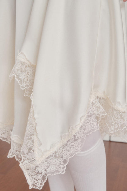 Striped Lace Half-Skirt