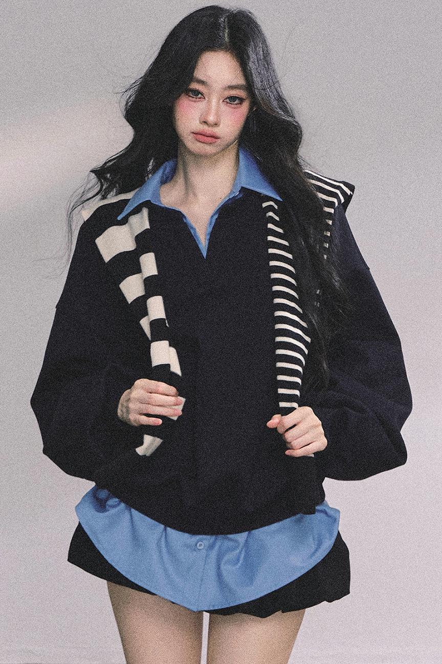 Gaozhi American Oversize Sweatshirt Set-Up