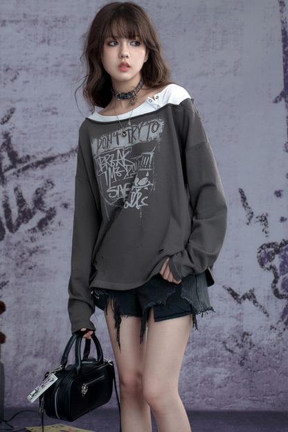 Vintage Punk Layered Sweatshirt