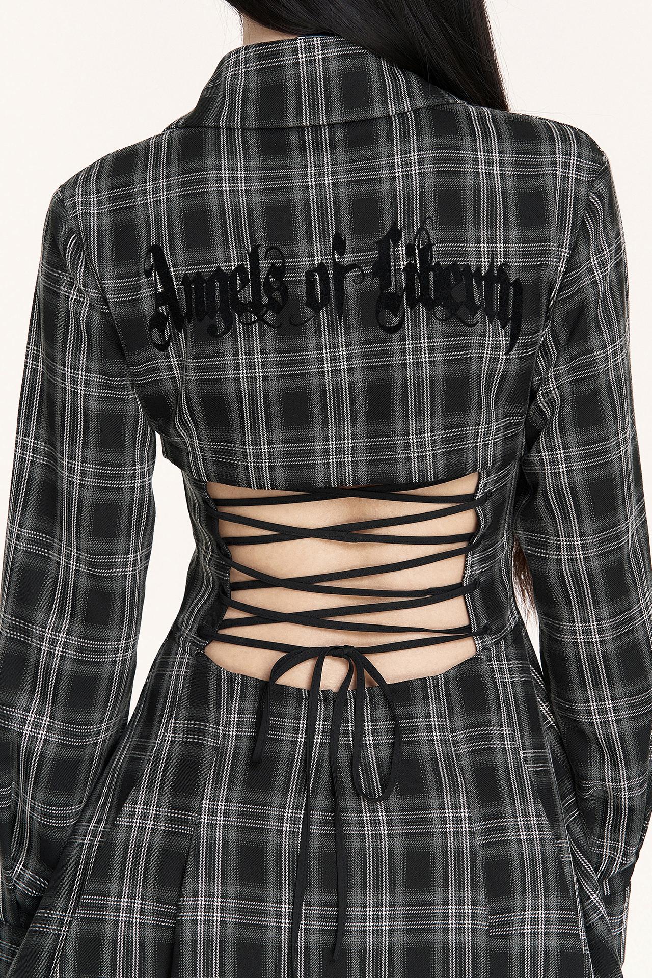 Dark Plaid Long Dress