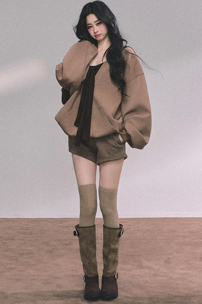 Autumn Hooded Three-Piece Set-Up