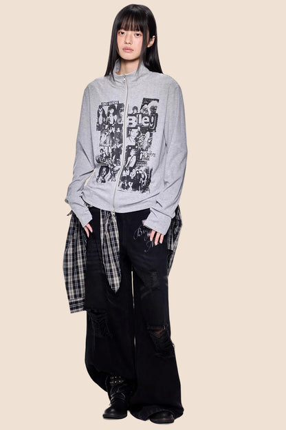 Vintage Printed Cardigan Top