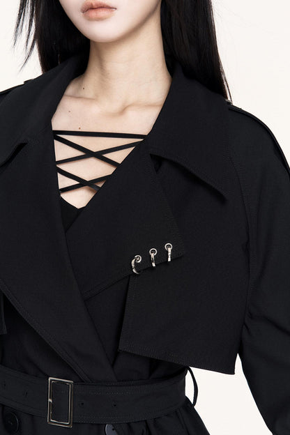 Lace-Up Trench Coat