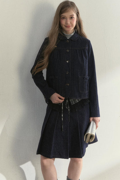 Retro Denim Quilted Jacket Set-Up