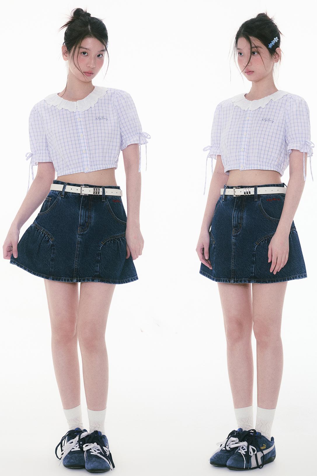 Lace Bubble Sleeve Blouse