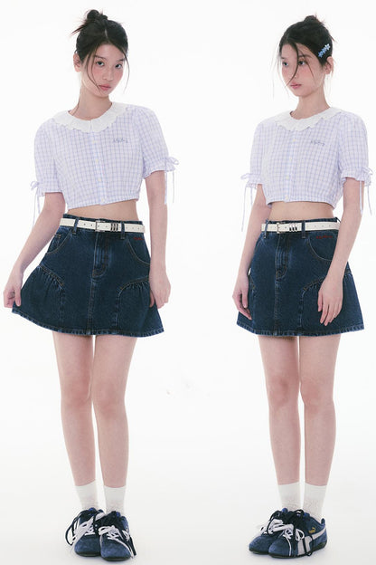 Lace Bubble Sleeve Blouse