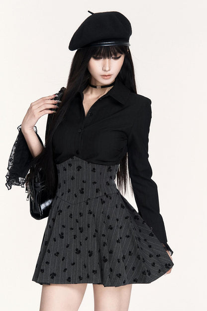 Dark Striped Long Sleeve Shirt