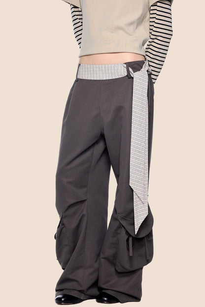 Pocket Pleated Wide-Leg Pants