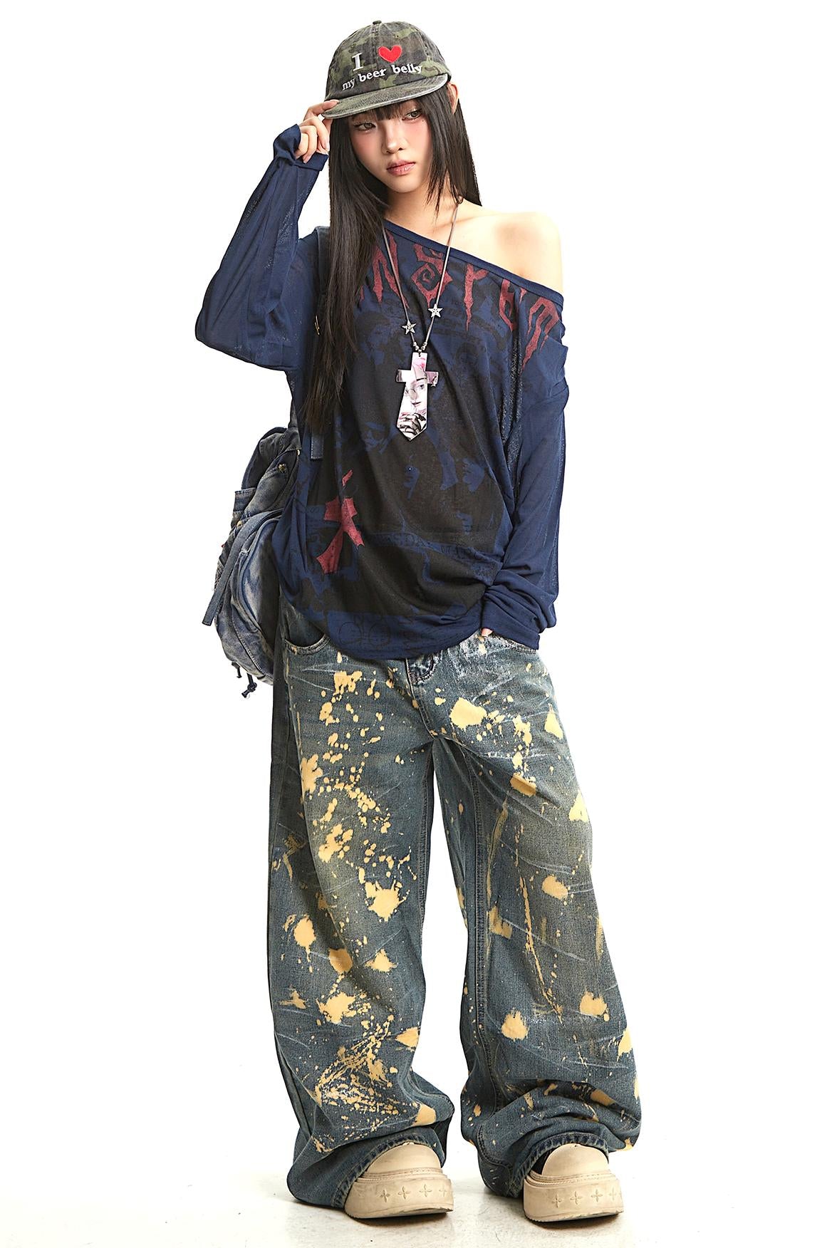 Retro Off-Shoulder Blouse