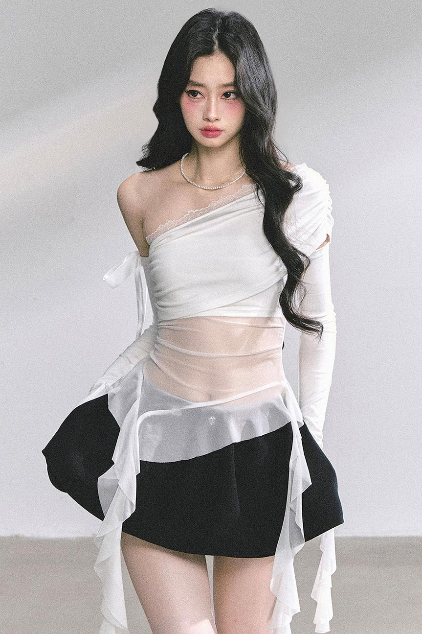 Pear Blossom Lace Shoulder Top