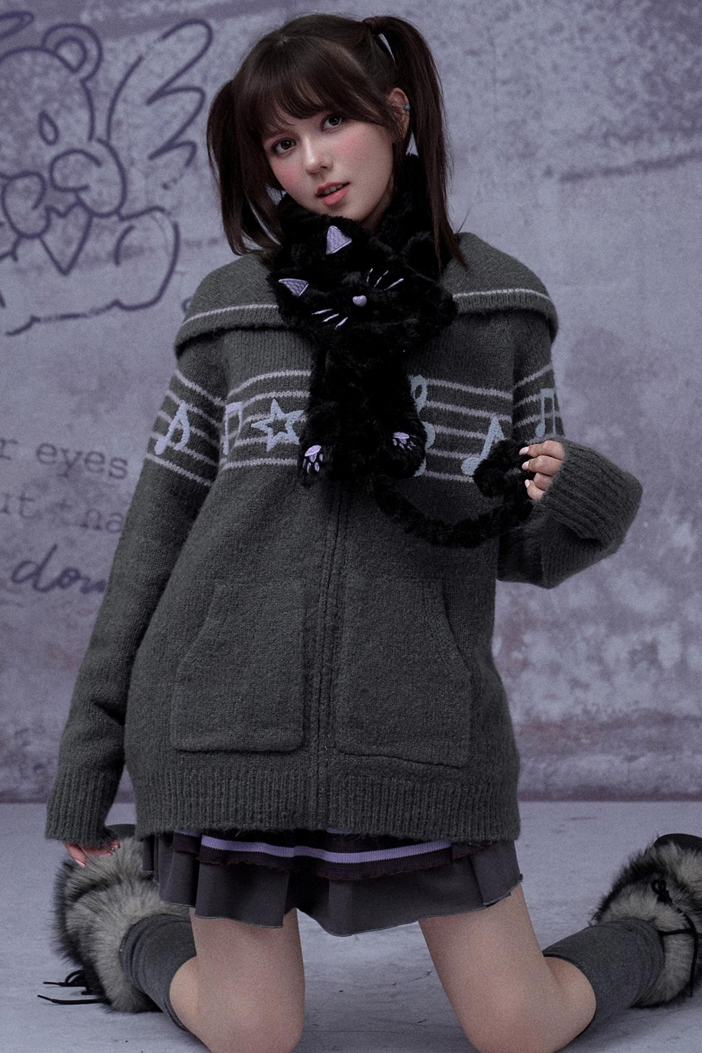Sweet Cool Lapel Knit Sweater