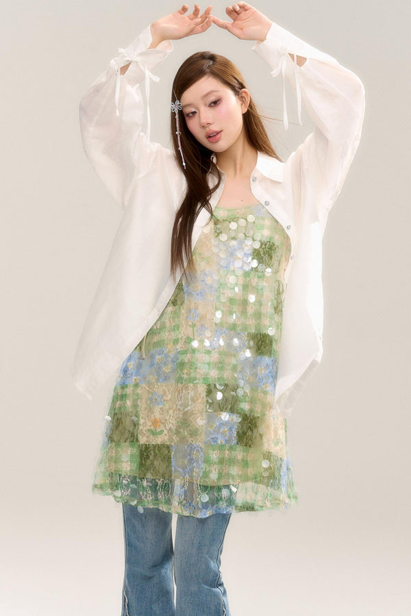 Island Breeze Lace Bow Shirt