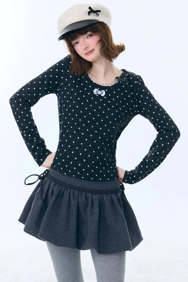 Polka Dot Knitted Top