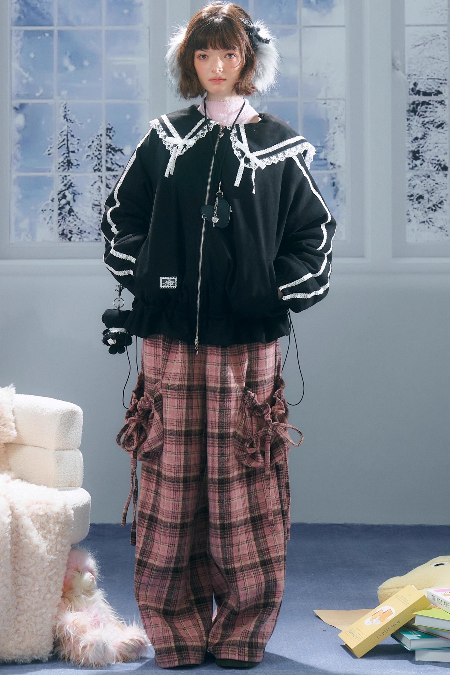 American Vintage Lace Splicing Cotton Jacket