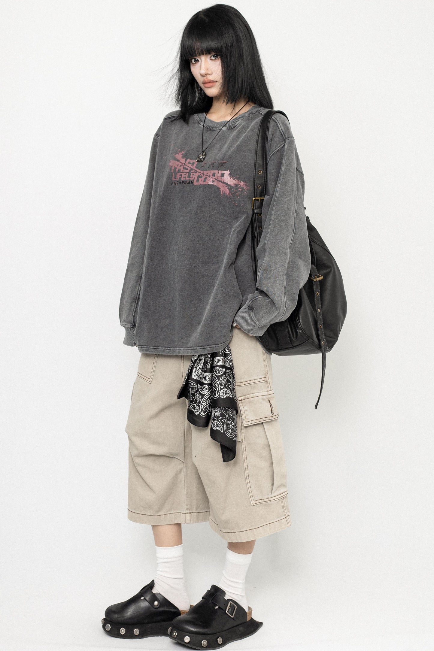 Vintage Wash Oversized Long Sleeve Tee