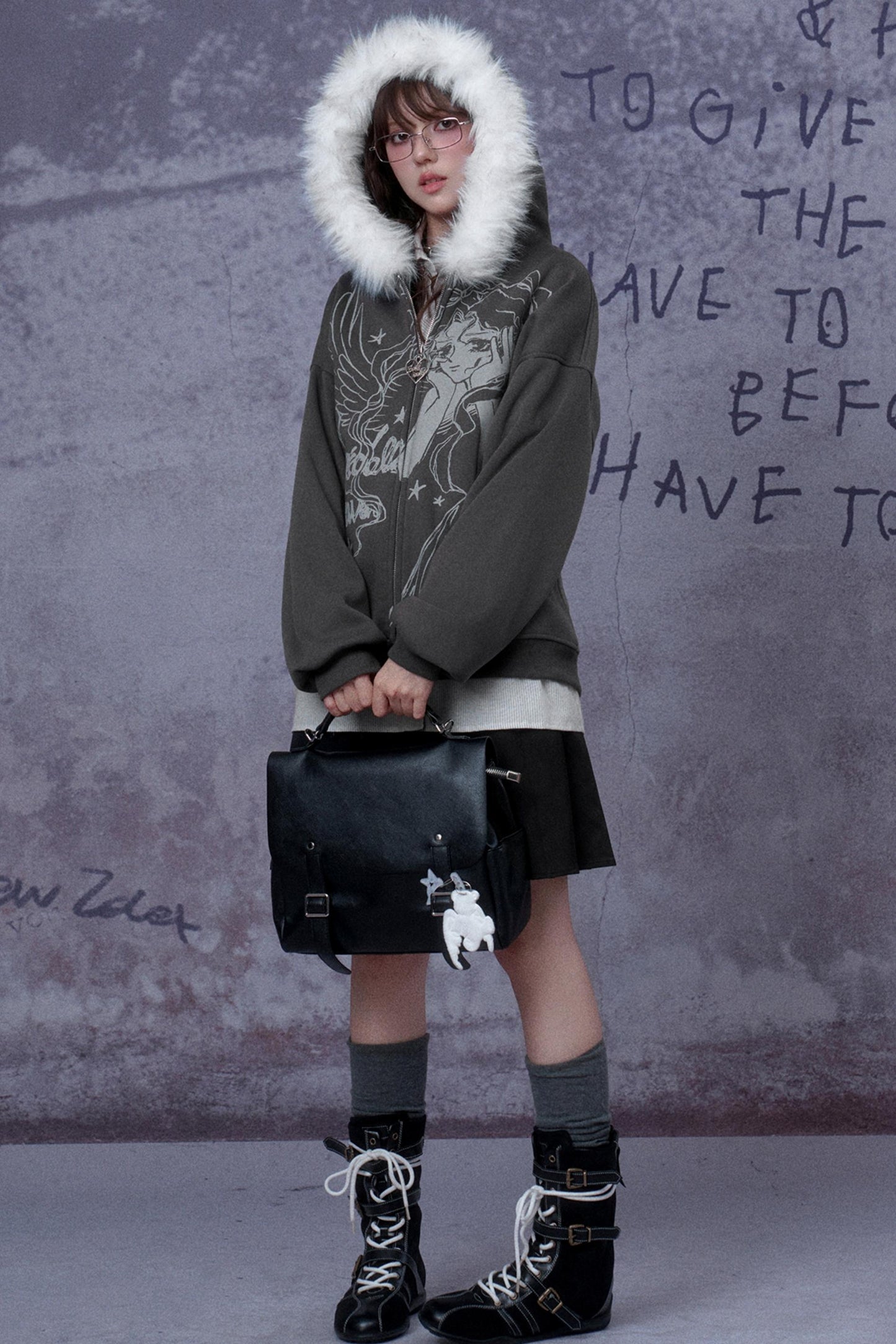 Angel Manga Print Fleece Jacket