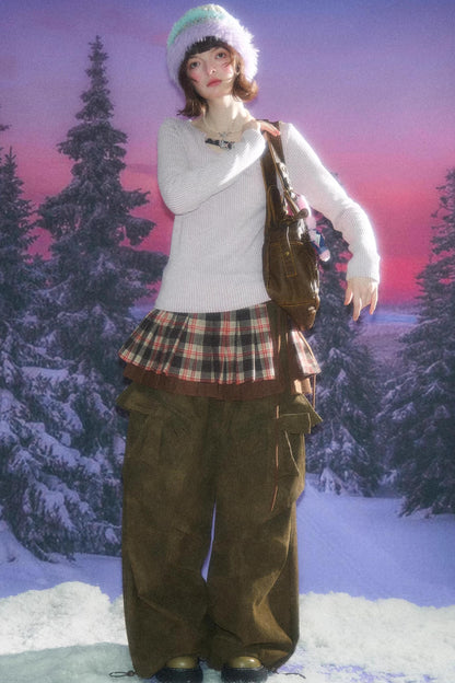 Design Leopard Print Long Sleeve Knit Shirt