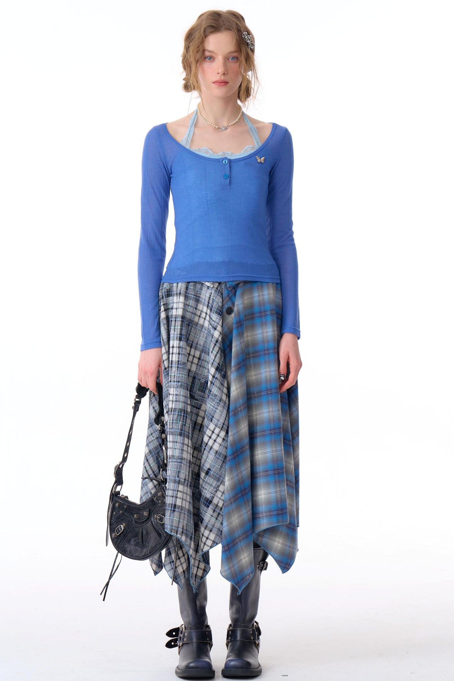 Semi-Sheer Slim Long Sleeve T-Shirt