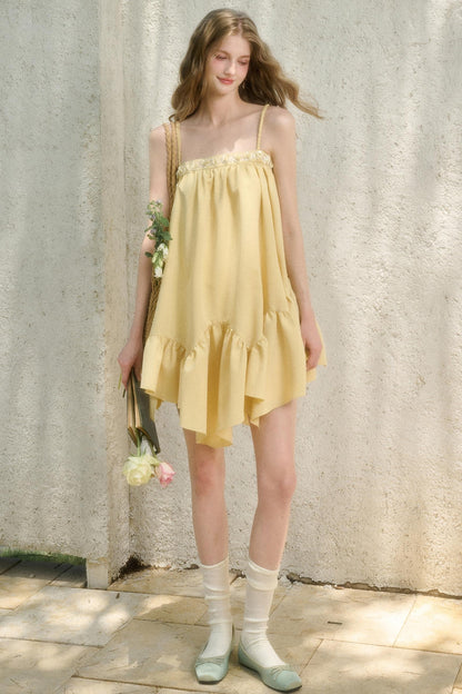 Lemon Breeze Halter Dress