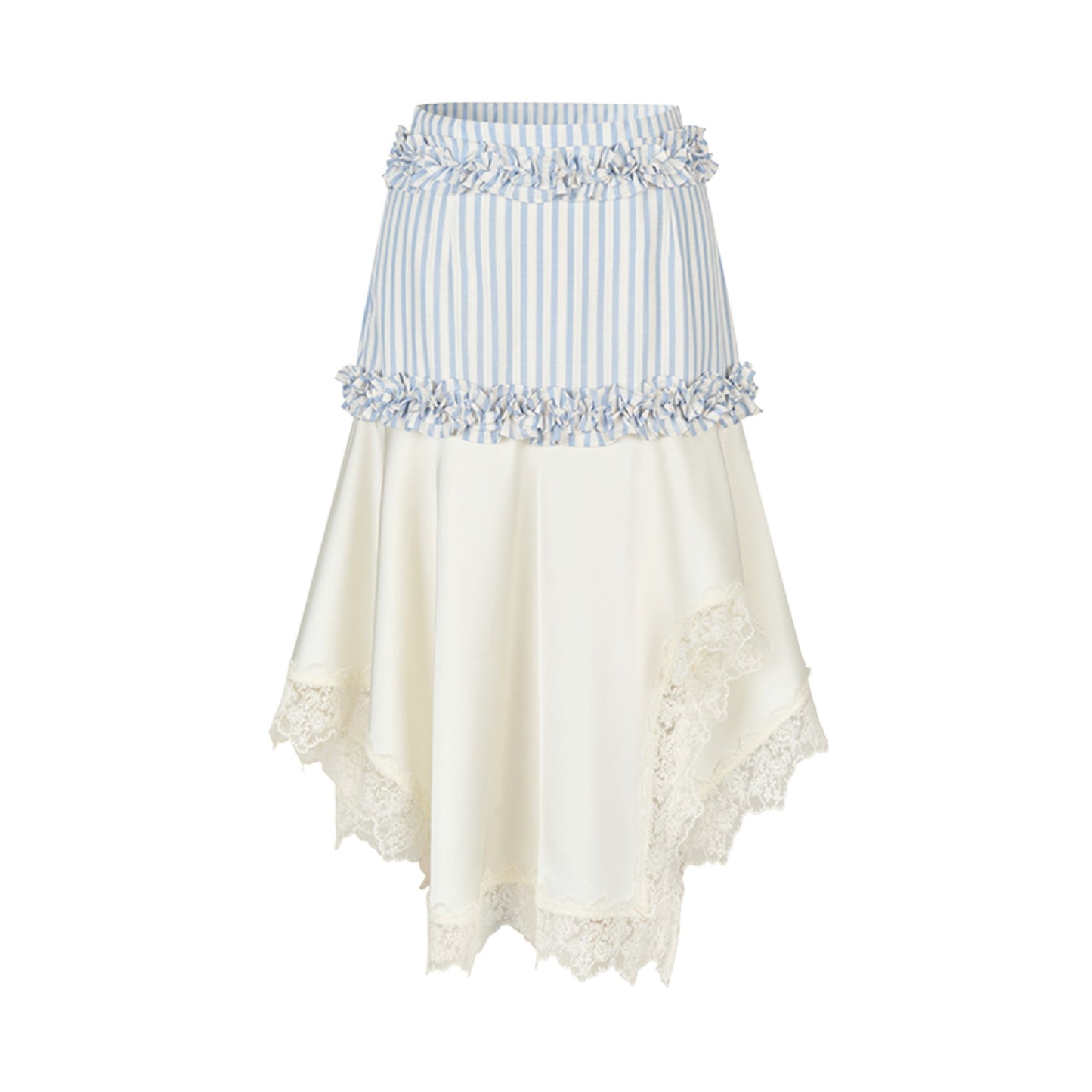 Striped Lace Half-Skirt