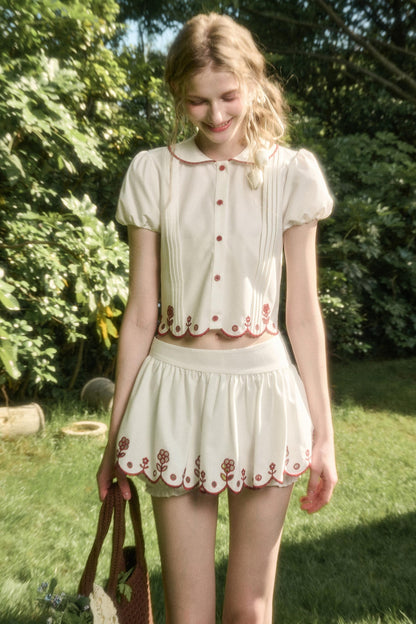 White Berry Lace Skirt Set-Up