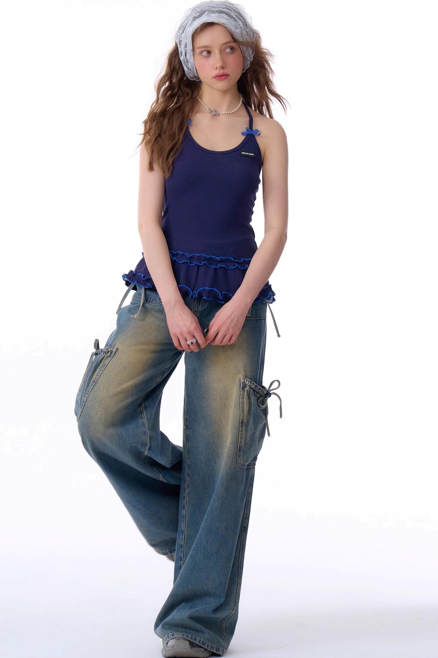 Cropped Knit Halterneck Vest