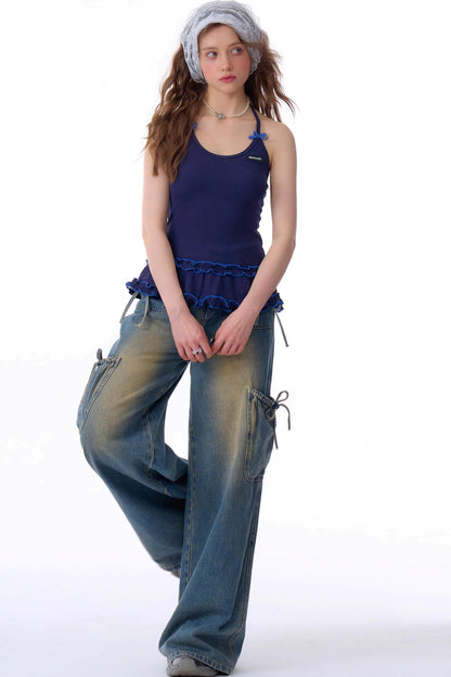 Cropped Knit Halterneck Vest