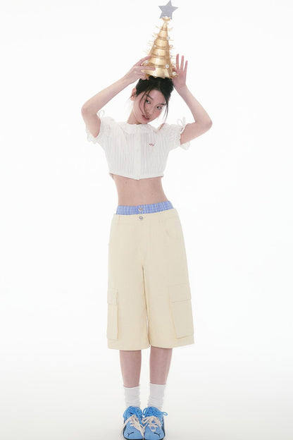 Lace Bubble Sleeve Blouse