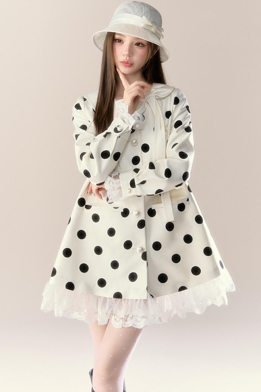 Blue Holiday Trench Coat Dress