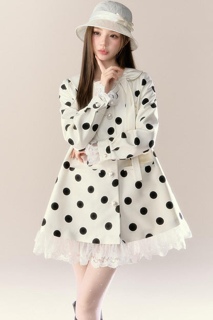 Blue Holiday Trench Coat Dress