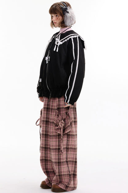 American Vintage Lace Splicing Cotton Jacket