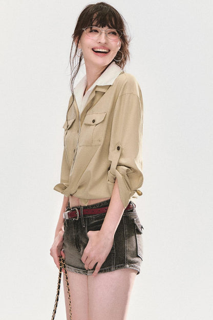 Fake Two-Piece Lapel Shirt