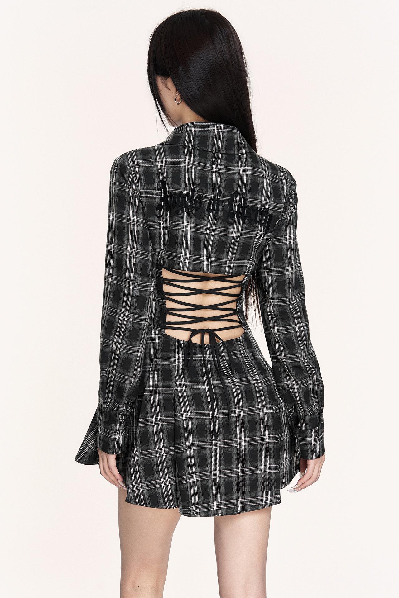 Dark Plaid Long Dress
