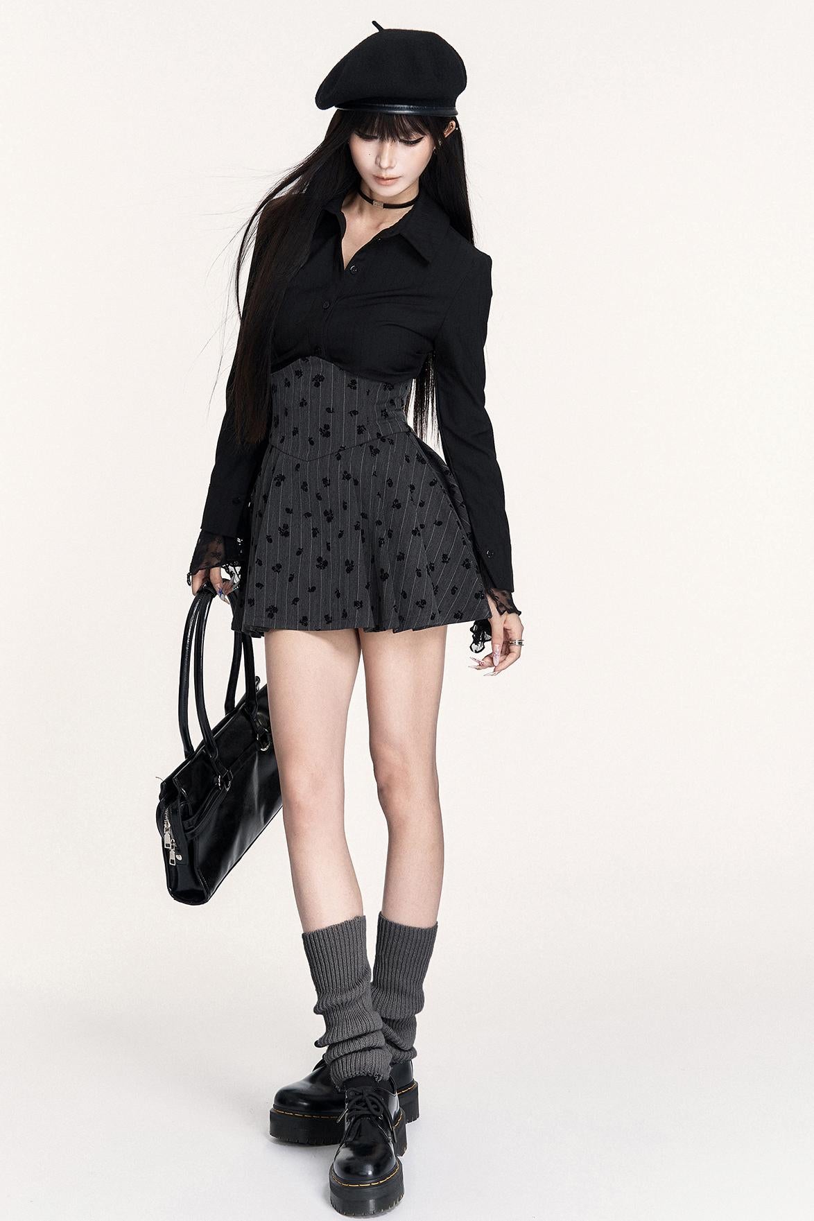 Dark Striped Long Sleeve Shirt