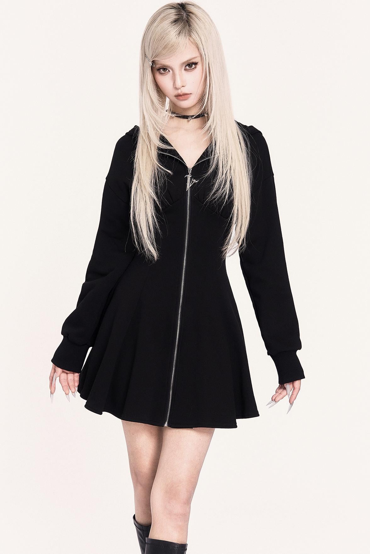 Dark Sweet Devil Hooded Dress Set-Up