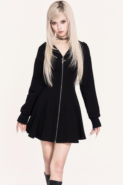 Dark Sweet Devil Hooded Dress Set-Up